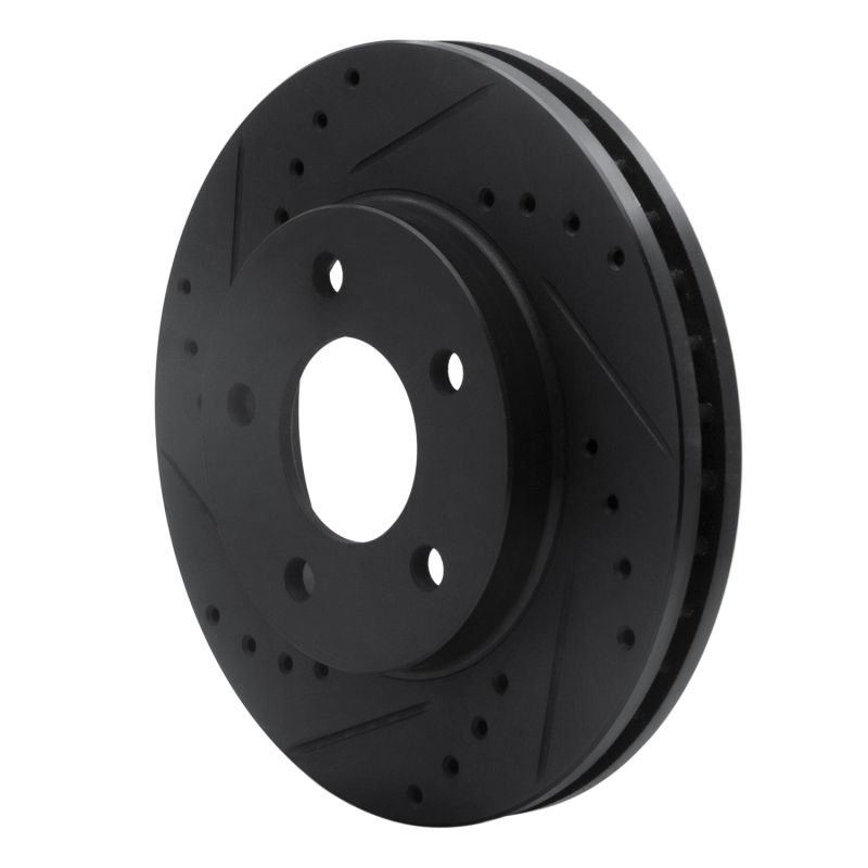 Buick Rendezvous Brake Rotor (1) - Front Left - R1 Concepts - Drilled & Slotted - Black - `01-`07